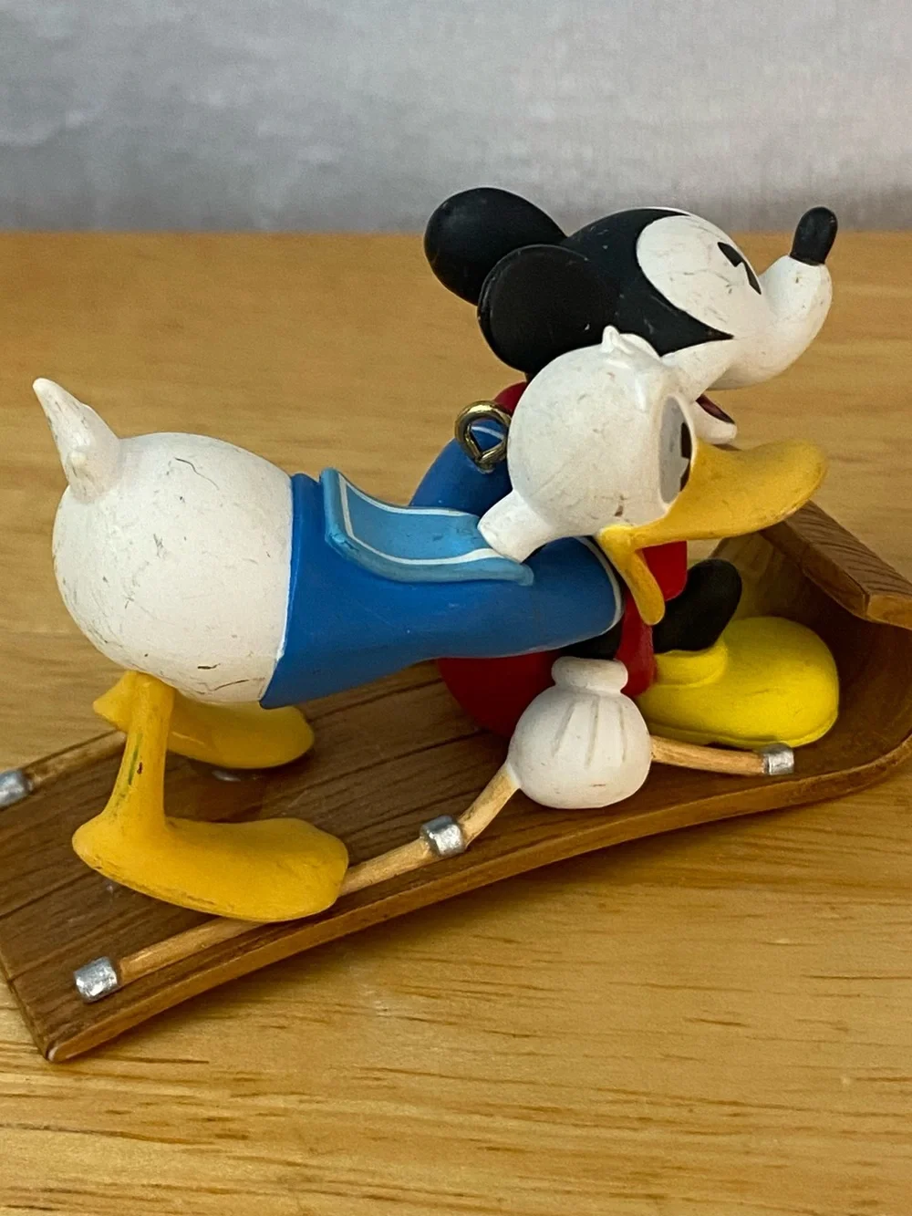 Vintage 1998 Runaway Toboggan Disney Mickey & Co Hallmark Keepsake Ornament Set